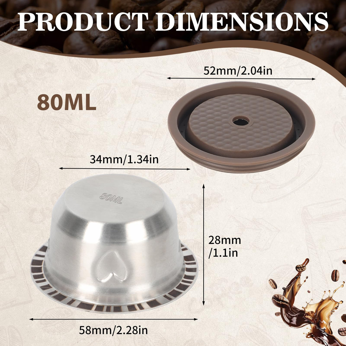 Sendoger embossed heart pattern on reusable pod adds charm to your coffee routine.