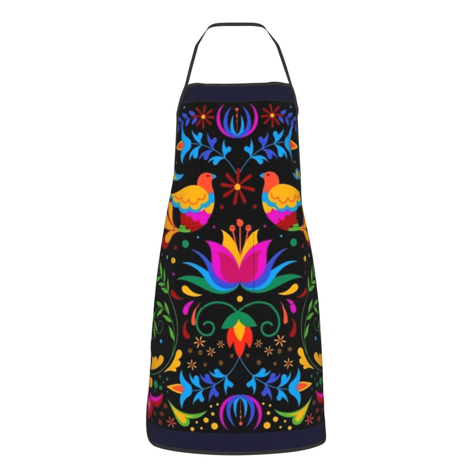 Senheol Dia de los Muertos apron front view showing waterproof protection for busy cooks.