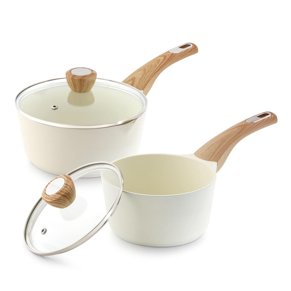 SENSARTE 1.5 qt saucepan with lid for quick sauces using ceramic nonstick.
