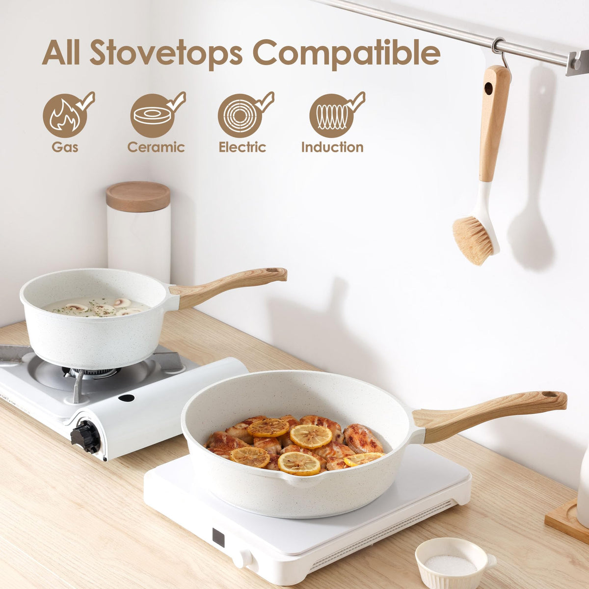 SENSARTE 1.5qt saucepan with lid for compact, efficient meals.