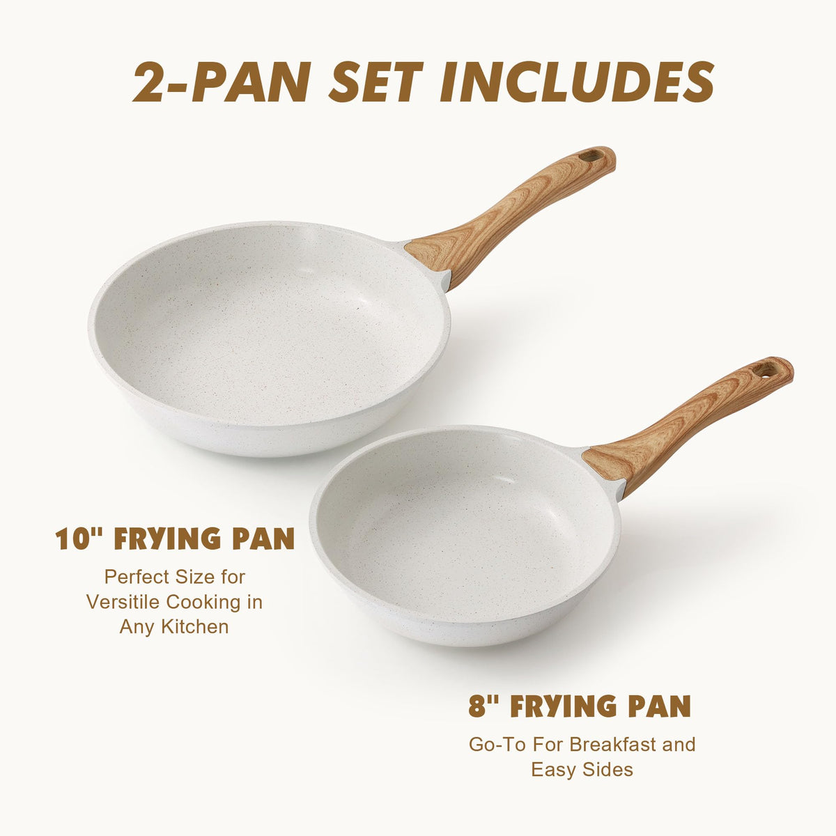 SENSARTE 10-inch nonstick frying pan for searing and larger meals.