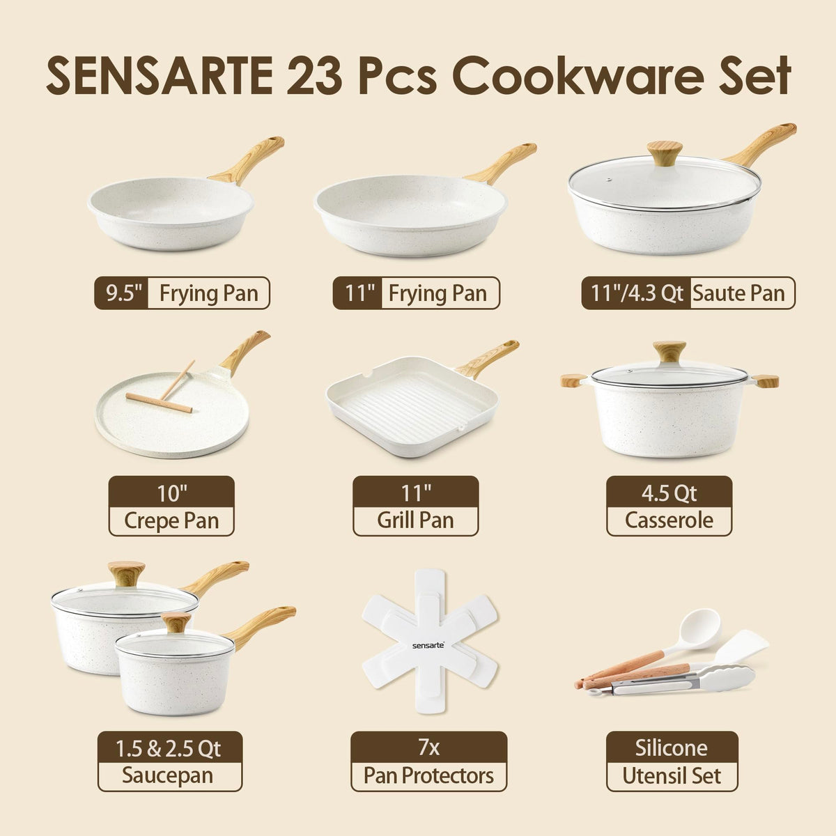 Sensarte 11-inch frying pan ideal for even heat and everyday searing