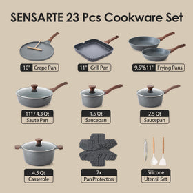 SENSARTE 11-inch nonstick frying pan with stay-cool handle for safe flipping