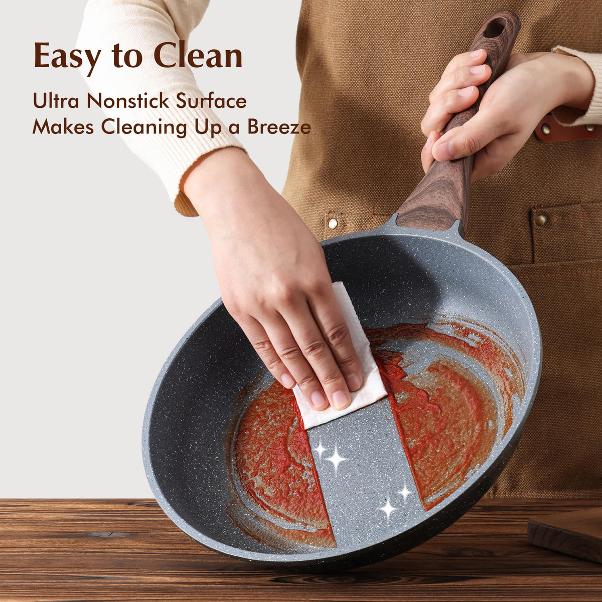 SENSARTE 12.5-inch granite nonstick pan for family meals
