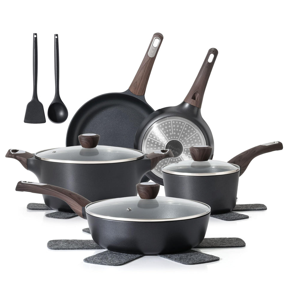 SENSARTE 14-piece set with nonstick interior for easy cooking.