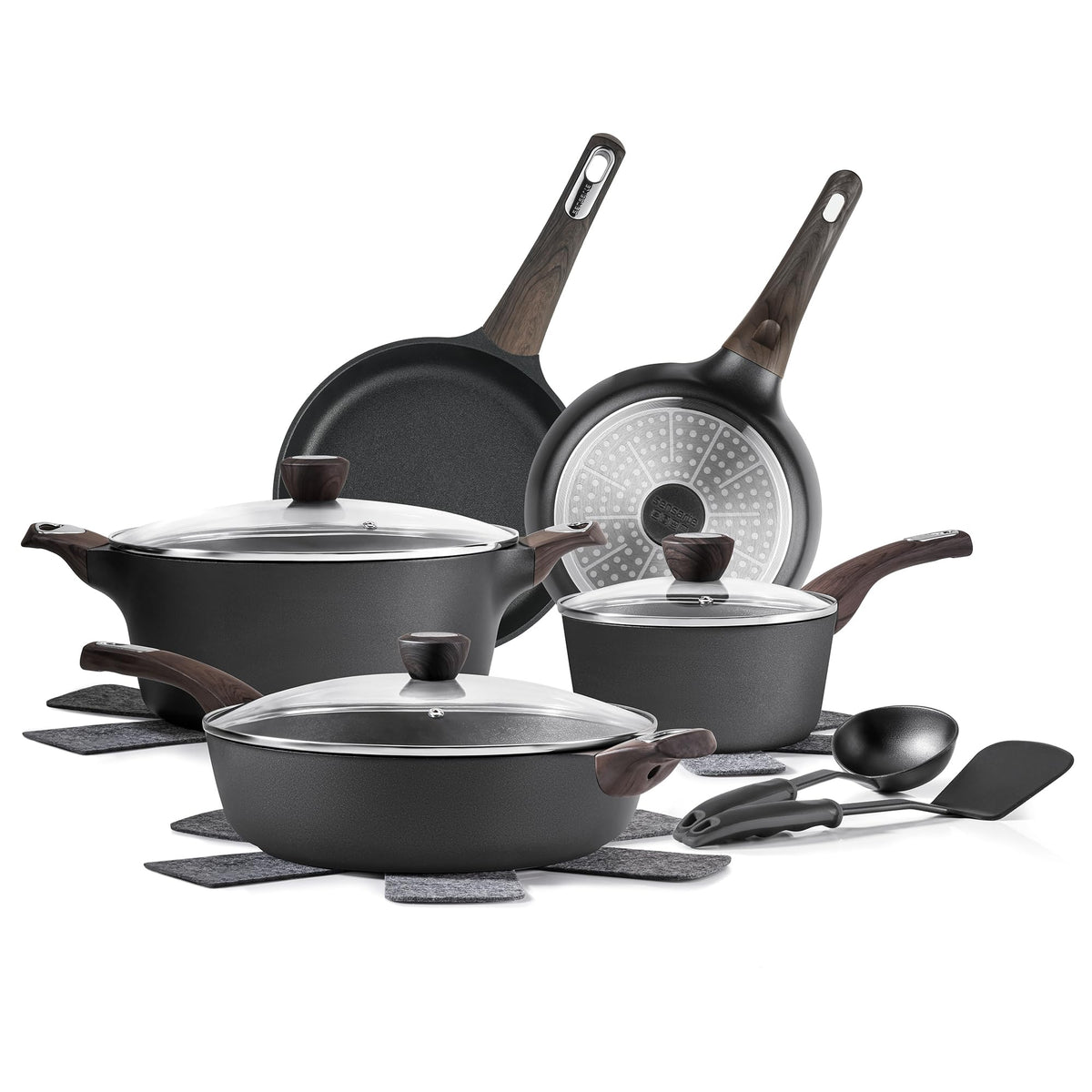 Sensarte 14pc nonstick induction cookware set for easy food release