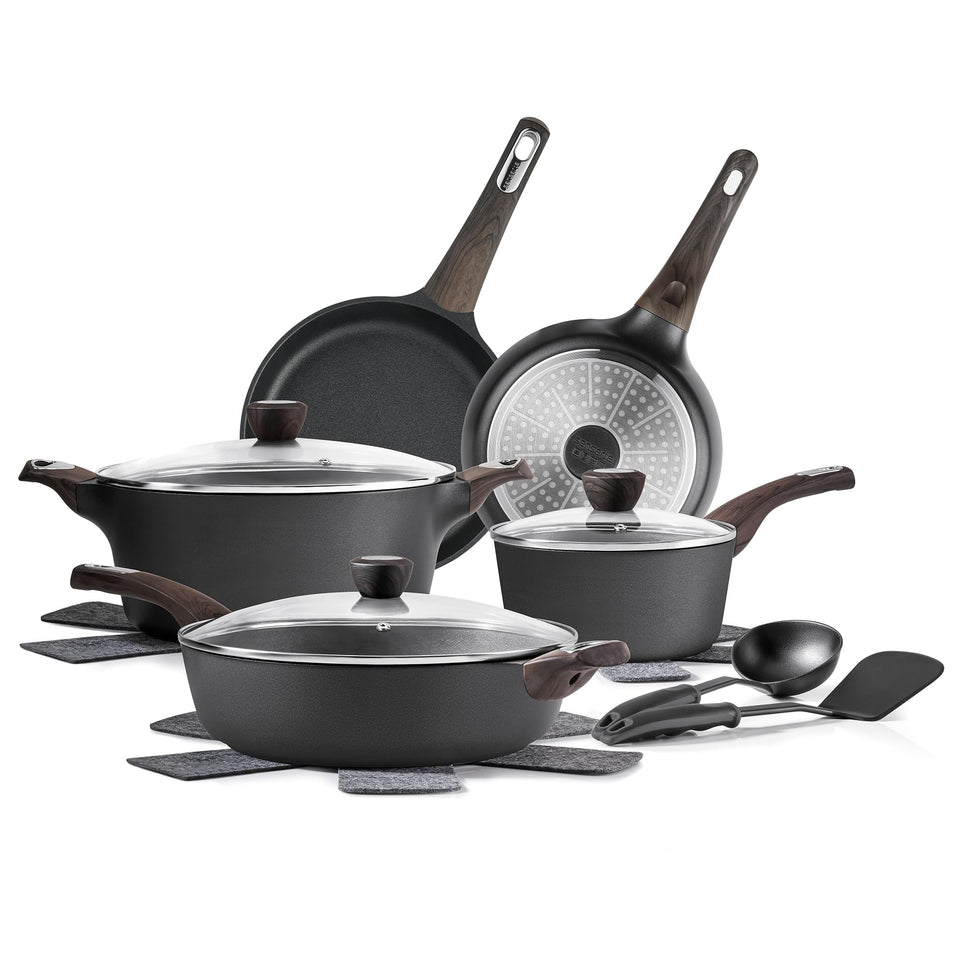 Sensarte 14pc nonstick induction cookware set for easy food release