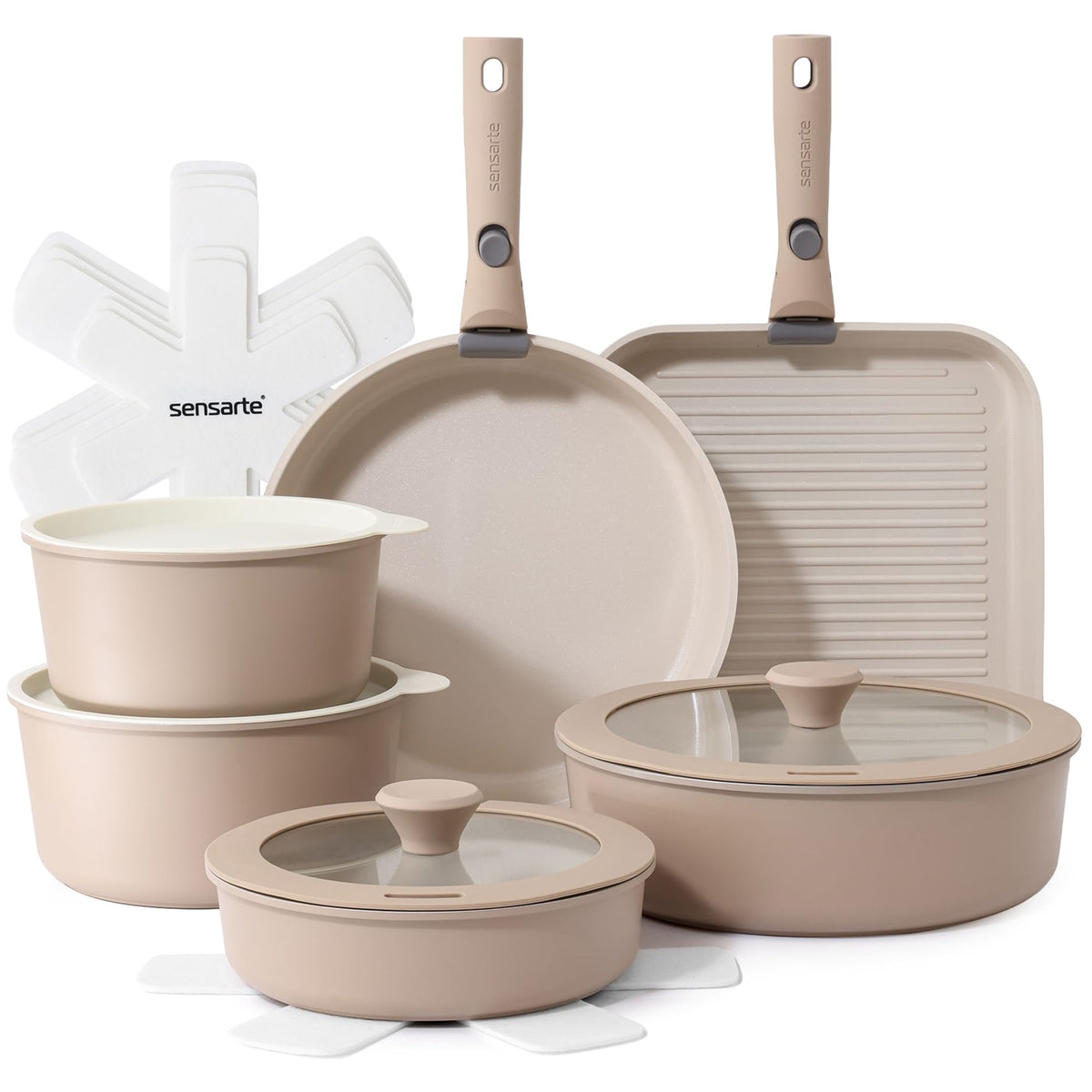 SENSARTE 17-piece ceramic cookware set overview for versatile home cooking