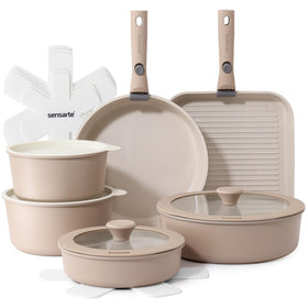 SENSARTE 17-piece ceramic cookware set overview for versatile home cooking