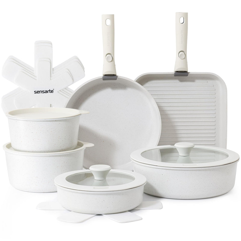 SENSARTE 17-piece set with removable handle for easy RV storage.
