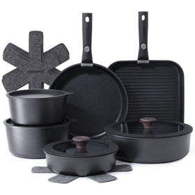 SENSARTE 17-piece set with removable handles for flexible cooking.