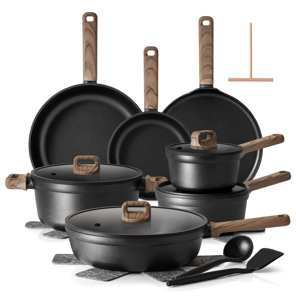 SENSARTE 20pcs nonstick cookware set overview for easy meals.