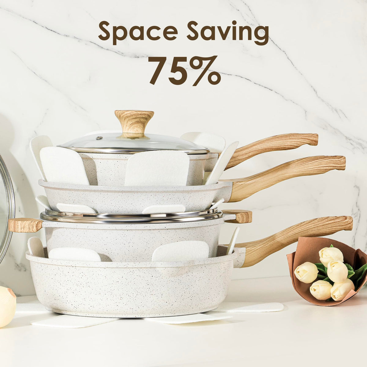 Sensarte 4.5qt sauté pan with lid for family meals