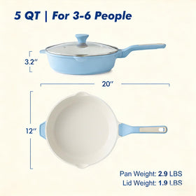 SENSARTE 5 qt sauté pan with induction-safe base for versatile meals.