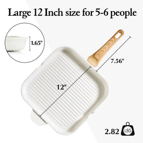 SENSARTE grill pan works on gas, electric, induction, and ceramic cooktops.