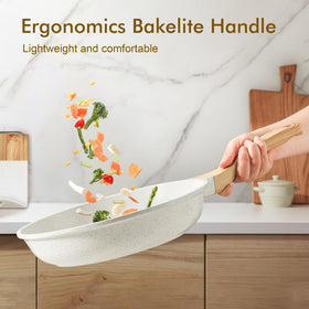 SENSARTE Bakelite handle with woodgrain design stays cool during cooking