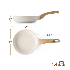 SENSARTE bakelite woodgrain handle stays cool and comfortable during cooking.