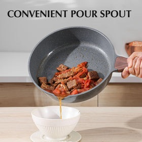 Casserole pan with lid for family-sized meals and flavorful sauces.