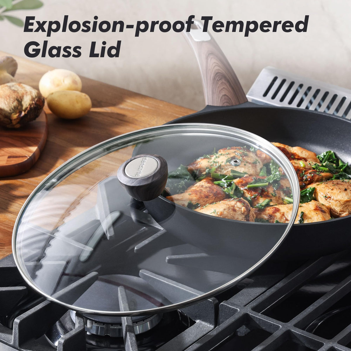 SENSARTE cast aluminum base delivers durable, fast heat distribution.