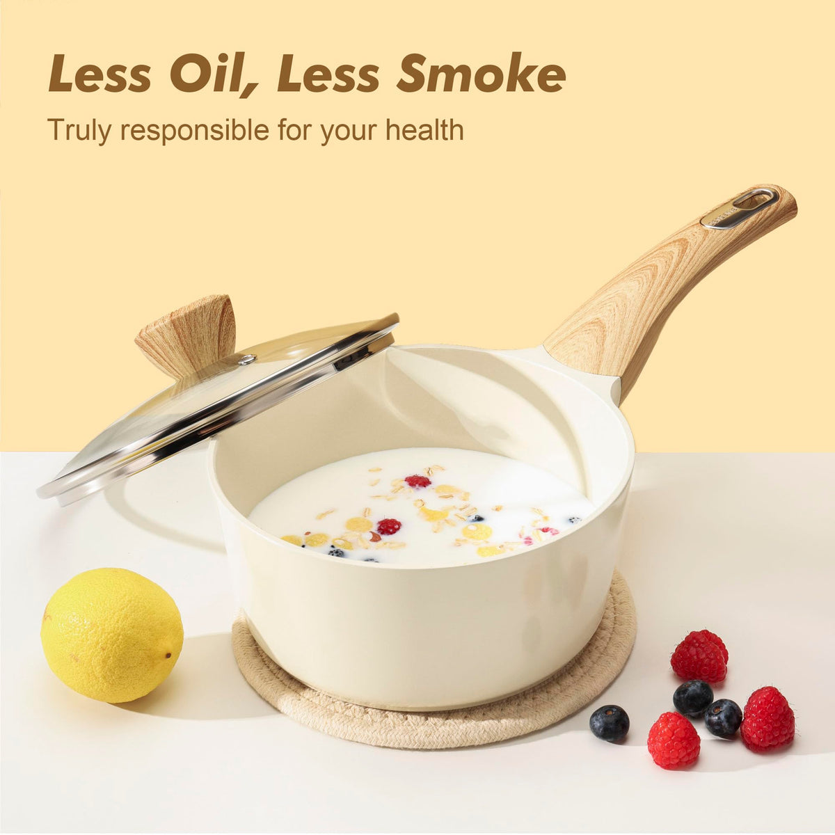 SENSARTE 3-quart saucepan with lid for simmering.