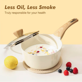SENSARTE 3-quart saucepan with lid for simmering.