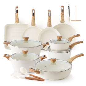 SENSARTE 9.5-inch frying pan with ceramic nonstick for easy oil-free cooking.