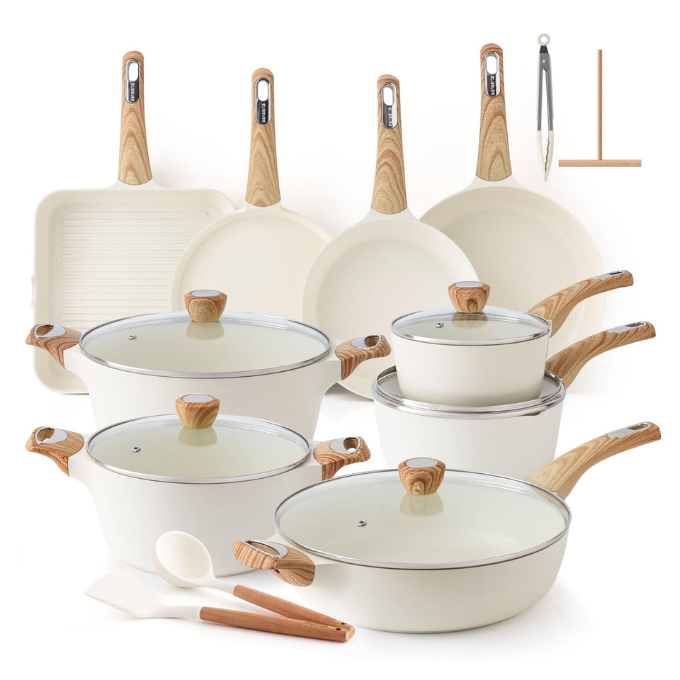 SENSARTE 9.5-inch frying pan with ceramic nonstick for easy oil-free cooking.