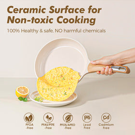 SENSARTE ceramic frying pan 8-inch ready for quick sauté with minimal oil
