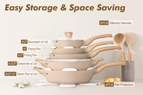 SENSARTE ceramic frying pan 9-5-inch designed for smooth release and low-oil cooking