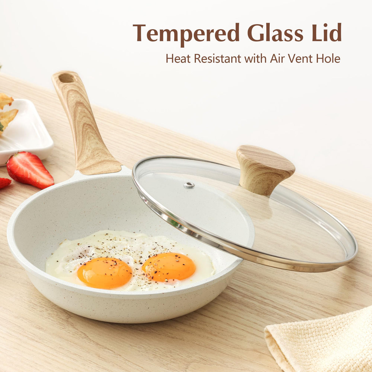 SENSARTE induction-compatible ceramic frying pan suitable for all cooktops.