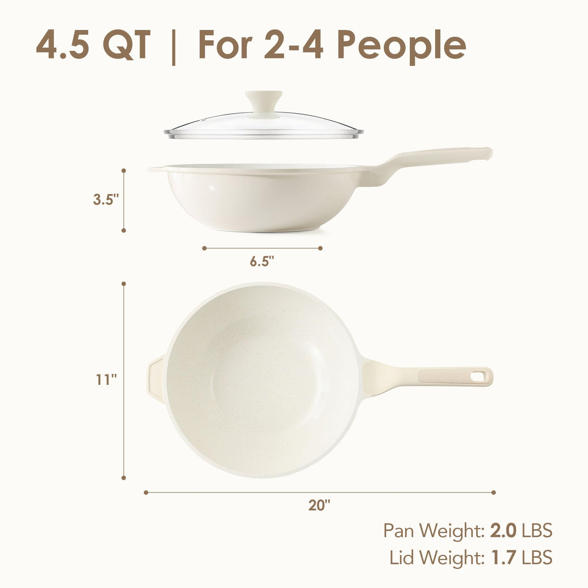 Interior close-up of SENSARTE ceramic nonstick surface for low-oil cooking.