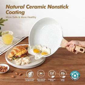 SENSARTE ceramic nonstick coating close-up shows a durable, easy-release surface.