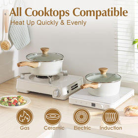 SENSARTE ceramic nonstick coating provides durable, easy-release cooking.