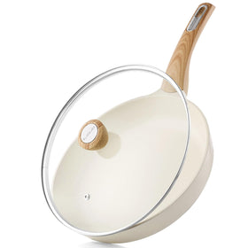SENSARTE 8-inch ceramic nonstick pan front view for easy cooking.