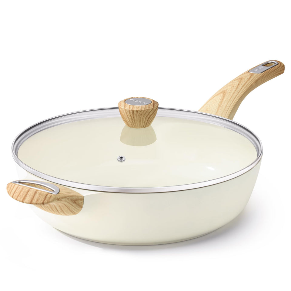SENSARTE ceramic nonstick frying pan front view for easy, low-fat cooking.