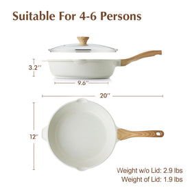 SENSARTE glass lid with heat-resistant handle for watching meals.