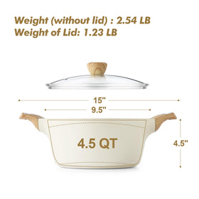 SENSARTE stockpot with explosion-proof glass lid for clear visibility.