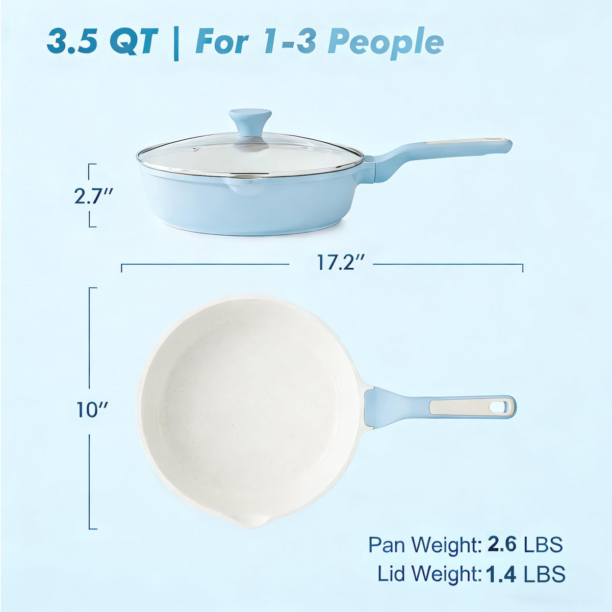 SENSARTE ceramic nonstick surface lets eggs slide off easily