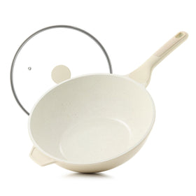 SENSARTE ceramic nonstick wok with lid for effortless stir-fry and easy cleanup.
