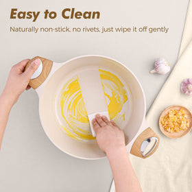 SENSARTE ceramic 2-quart saucepan with lid ideal for sauces and simmering