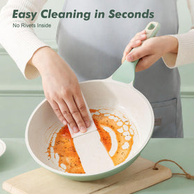 Sensarte 8in ceramic skillet on induction base for versatile heating