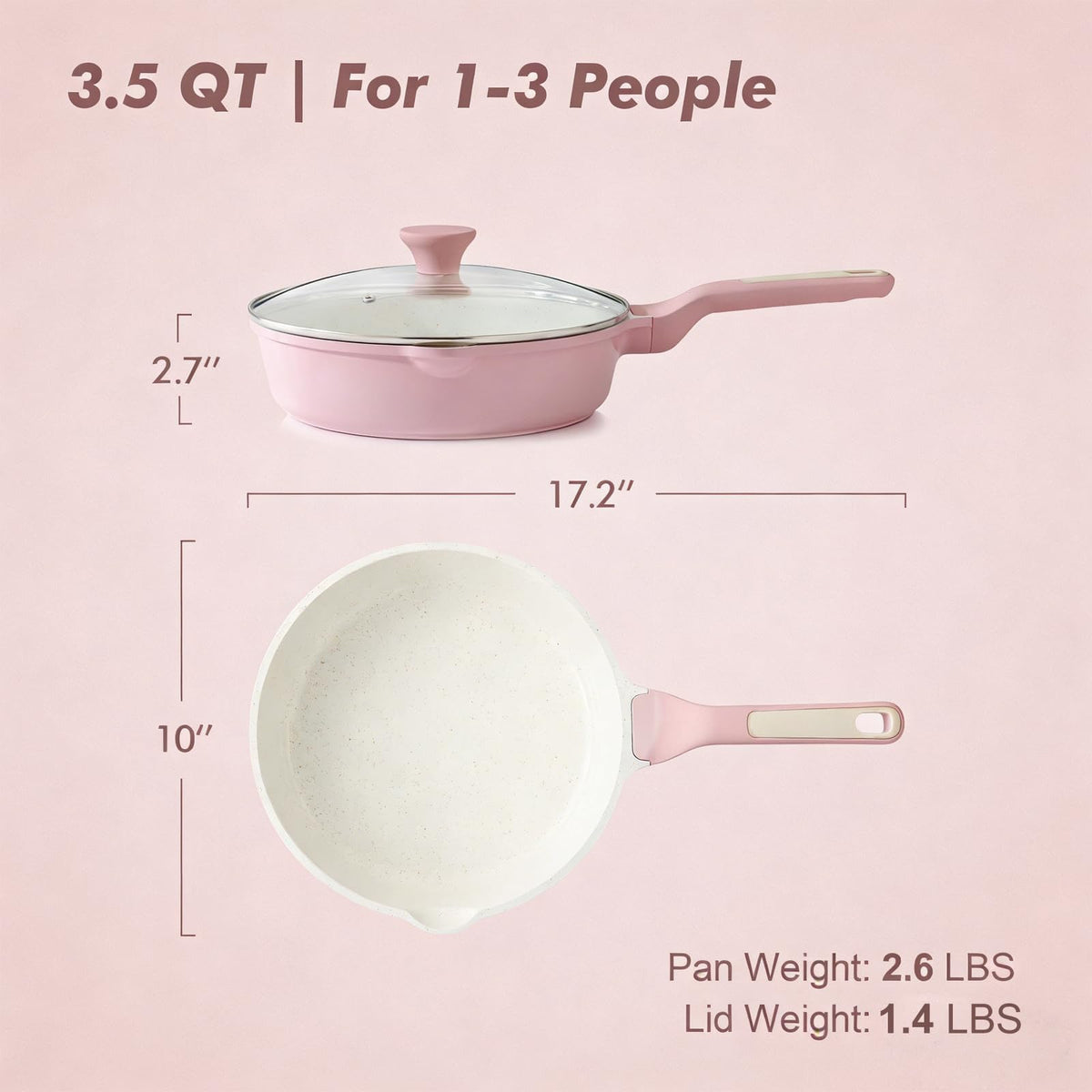 SENSARTE ceramic skillet surface showing ultra-smooth nonstick finish