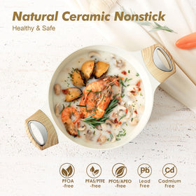 Close-up of SENSARTE ceramic surface showing natural nonstick release.