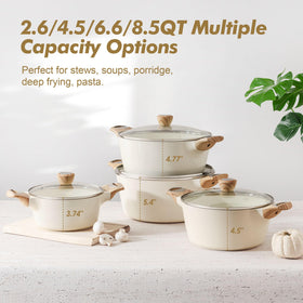 Induction-ready bottom on the SENSARTE stock pot for versatile heating.