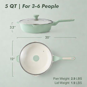 SENSARTE close-up ceramic surface, showing smooth nonstick performance.