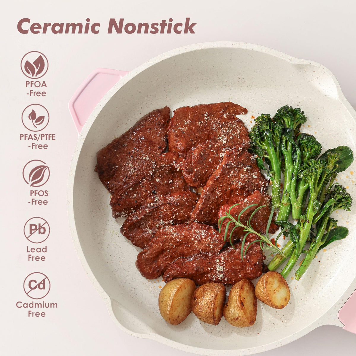SENSARTE ceramic surface enables smooth, easy release for delicate foods