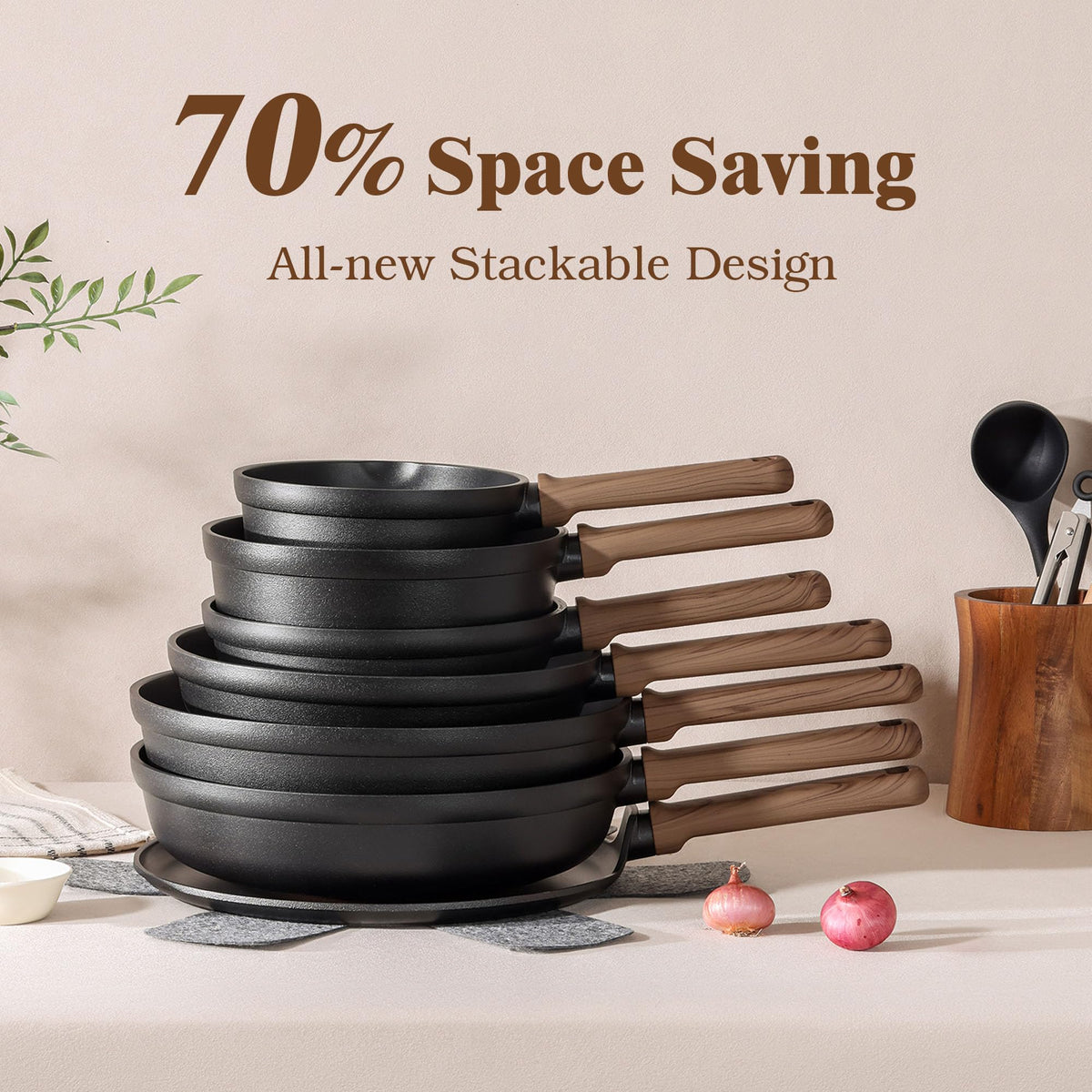 SENSARTE complete set with lids and utensils supports an organized kitchen.