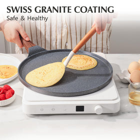 SENSARTE crepe pan showing induction-ready base for versatile stovetop use.