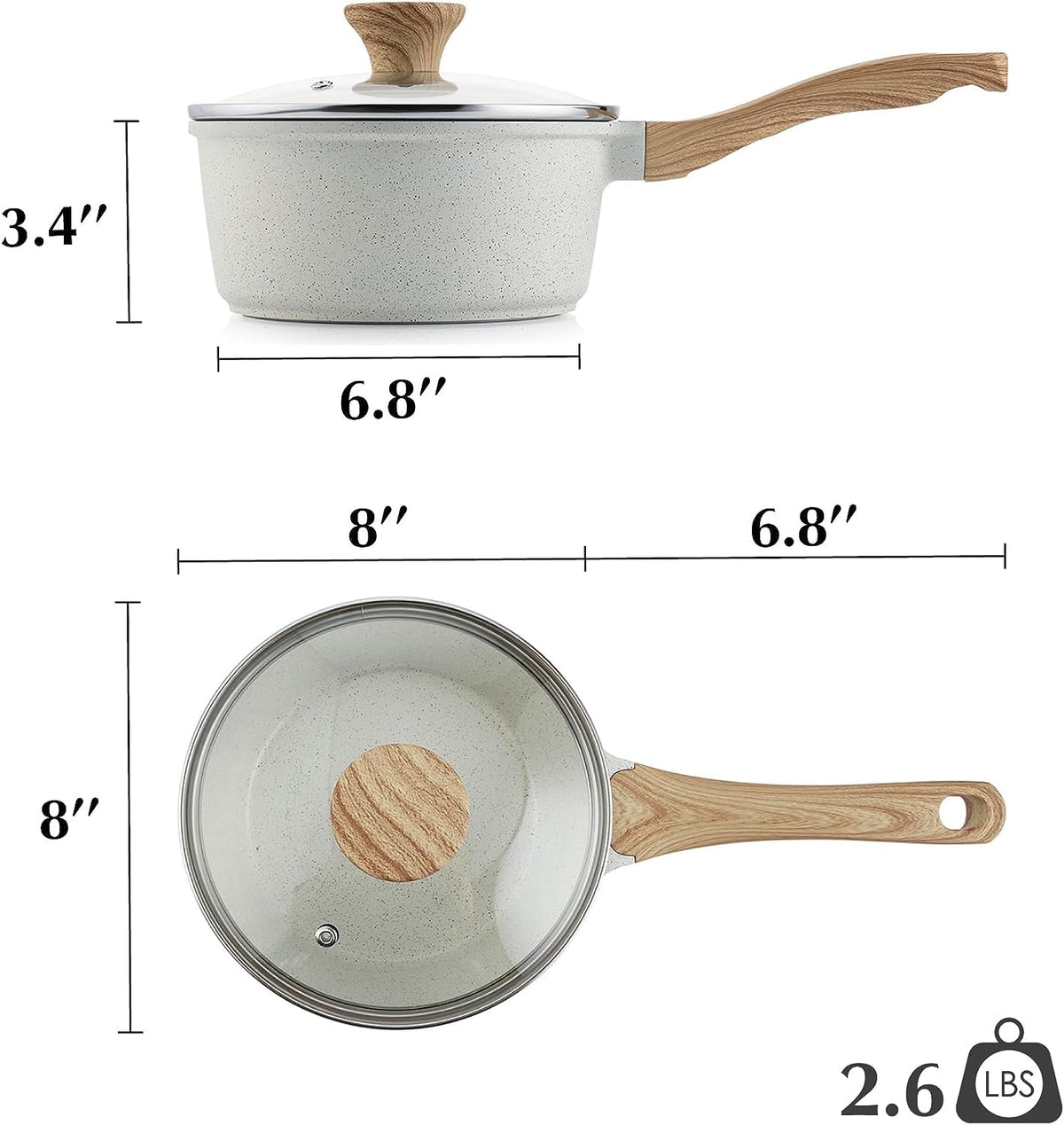 SENSARTE daily-use-ready pan ideal for oatmeal, soups, and pasta.