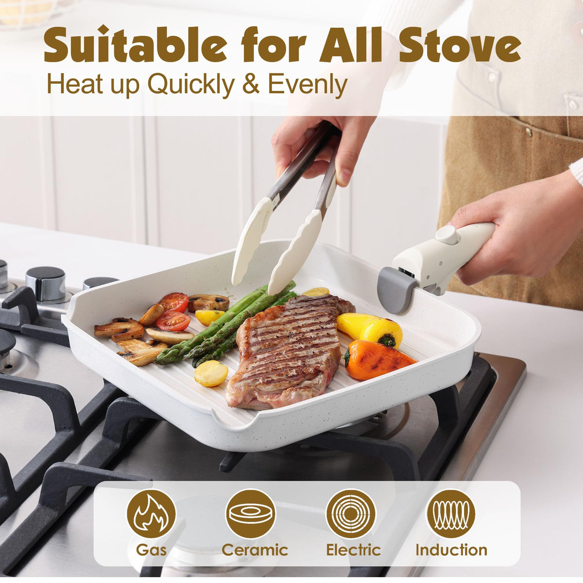 SENSARTE dishwasher and oven-safe cookware supports flexible cleaning and oven use.